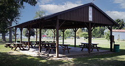 Photo of the Park open air covered shelter near the historic Longwood Covered Bridge